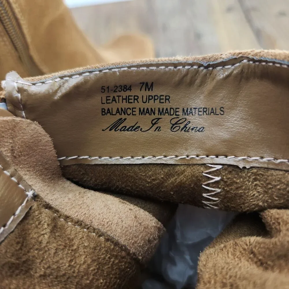 Bella Vita Hattie Cognac Suede Womens Size 7 M Brown Leather Boho Booties Boots